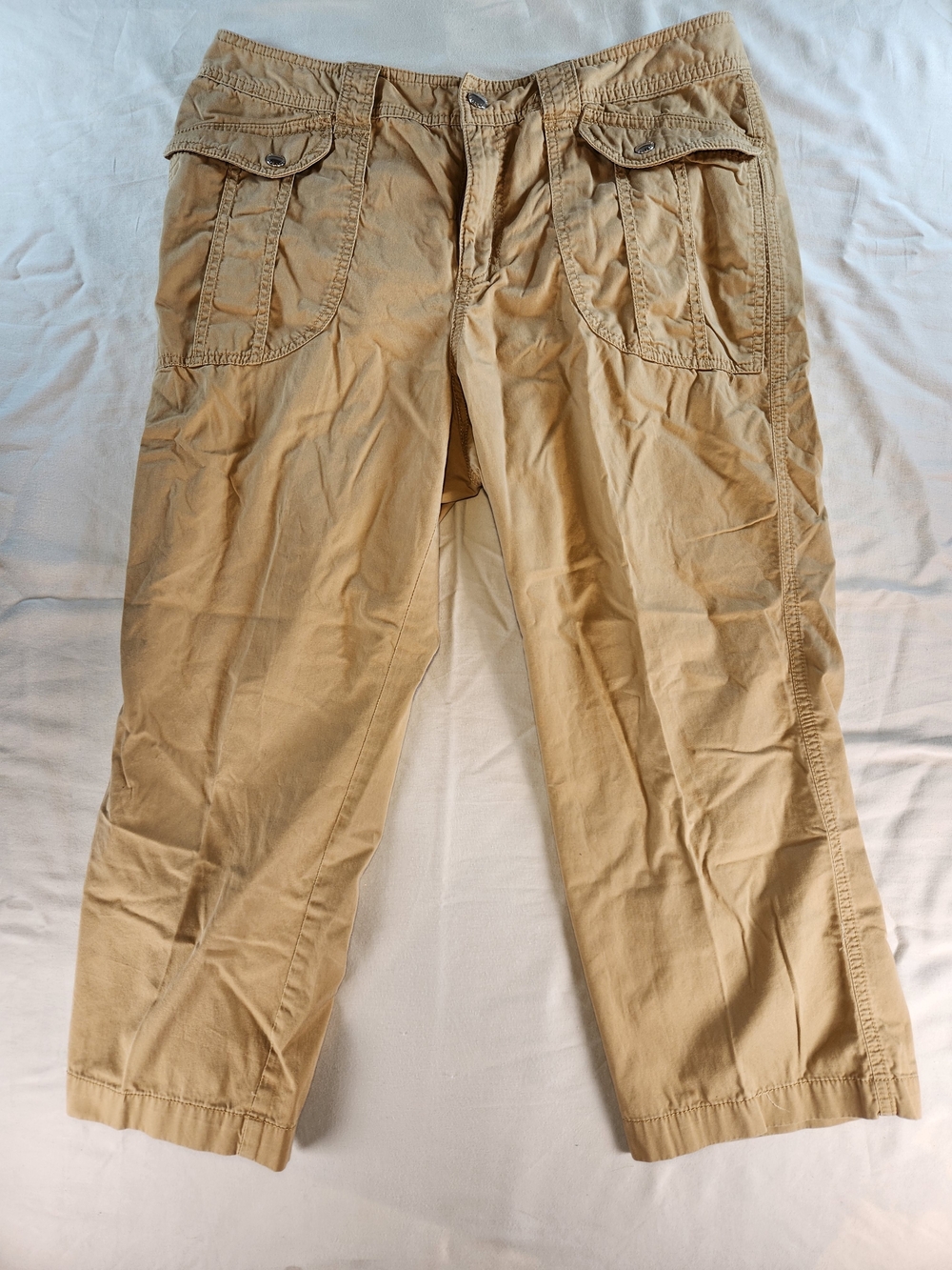 Lauren Ralph Lauren Women's Petite Beige Canvas Cargo Pants Size 14P